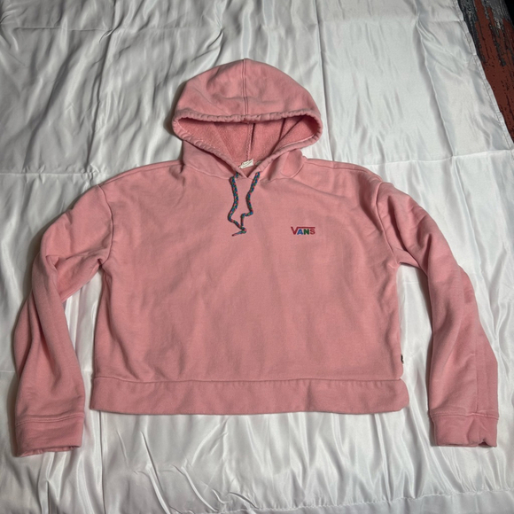 Vans Tops - Women's Vans Pink Cropped Hoodie XS with Braided Drawstring